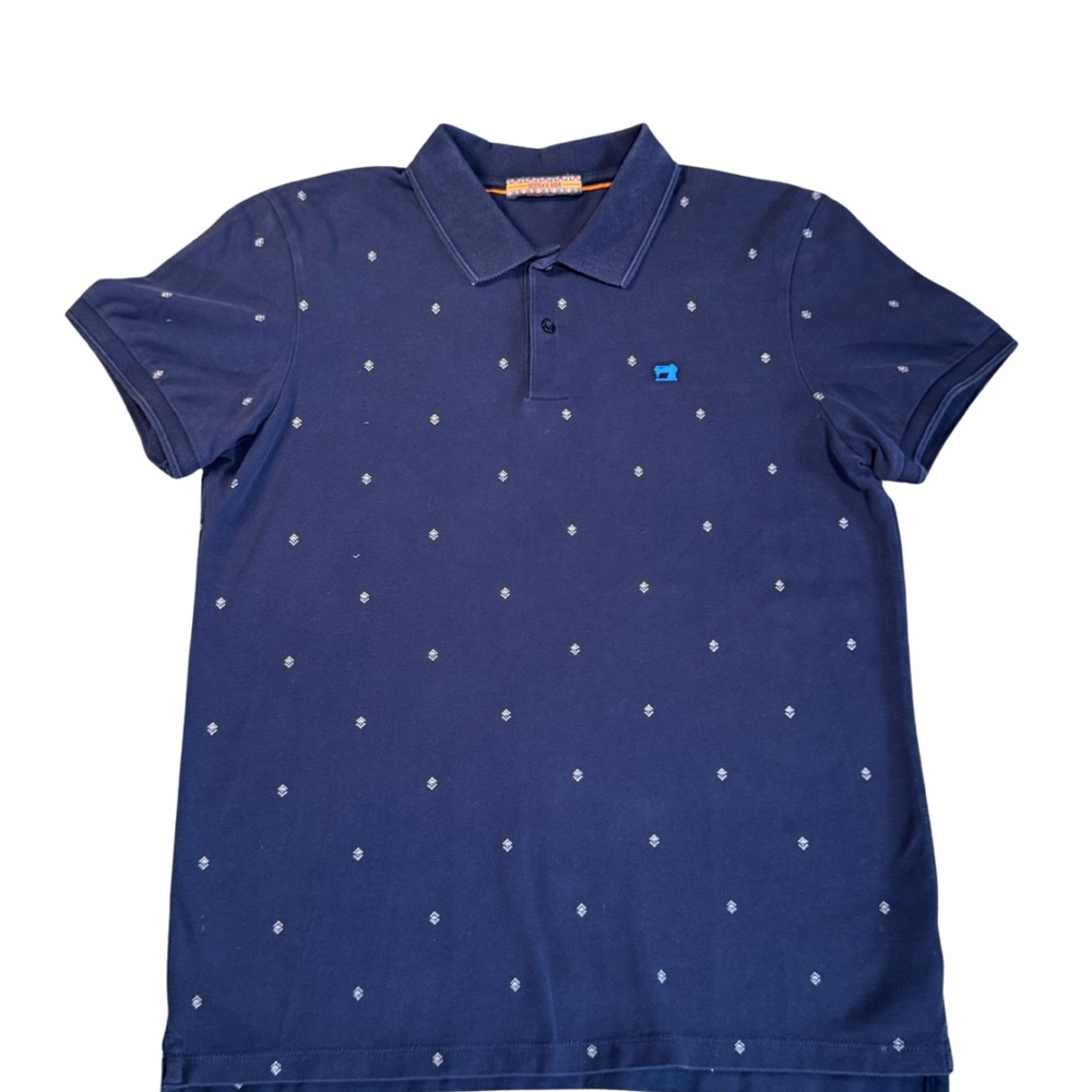 Scotch & Soda Blue Polka Dot Polo Shirt